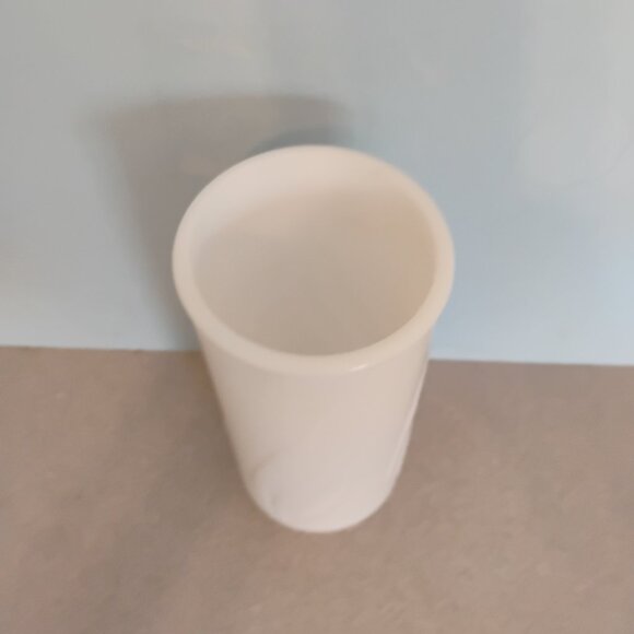 EO Brody MCM Milk Glass Cylinder Vase, Flame Design - Picture 4 of 4